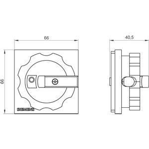 Mecanismo de funcionamiento rotativo de montaje frontal de cuatro orificios PLC 3LD9224-1B con interruptor selector