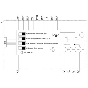 Siemens 3SK1122-2CB41 Relay de seguridad con terminales de resorte y 4 entradas habilitantes