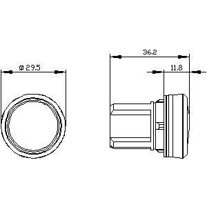 Siemens 3SU1001-6AA20-0AA0 SIRIUS ACT Luz piloto en plástico rojo con lente lisa