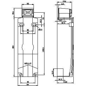 Siemens 3SE5322-0SB21 Interruptor de posición de plástico con hilo M20 x 1 5 y bloqueo de solenoide