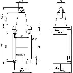 Interruptor de posición de rodillos de acero de grado para aplicaciones de trabajo pesado Siemens 3SE5112-0CD02