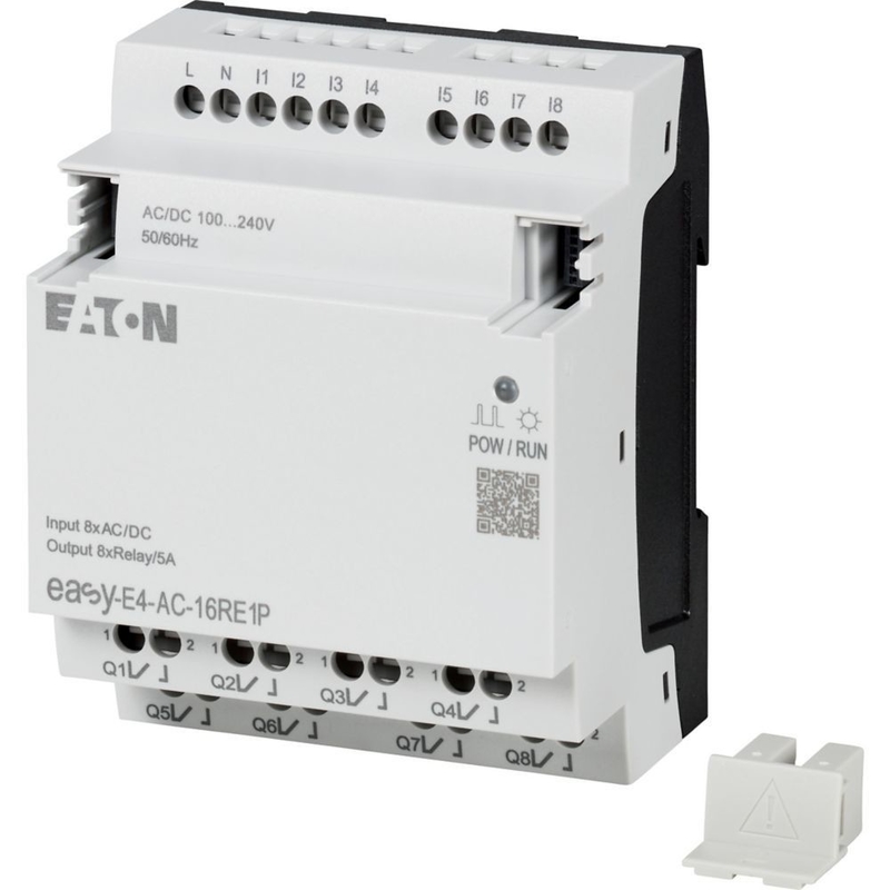 EasyE4 CPU 8DI4RO 100-240V Fuente de alimentación AC/DC Interfaz de teclado Ethernet Push-in Terminals