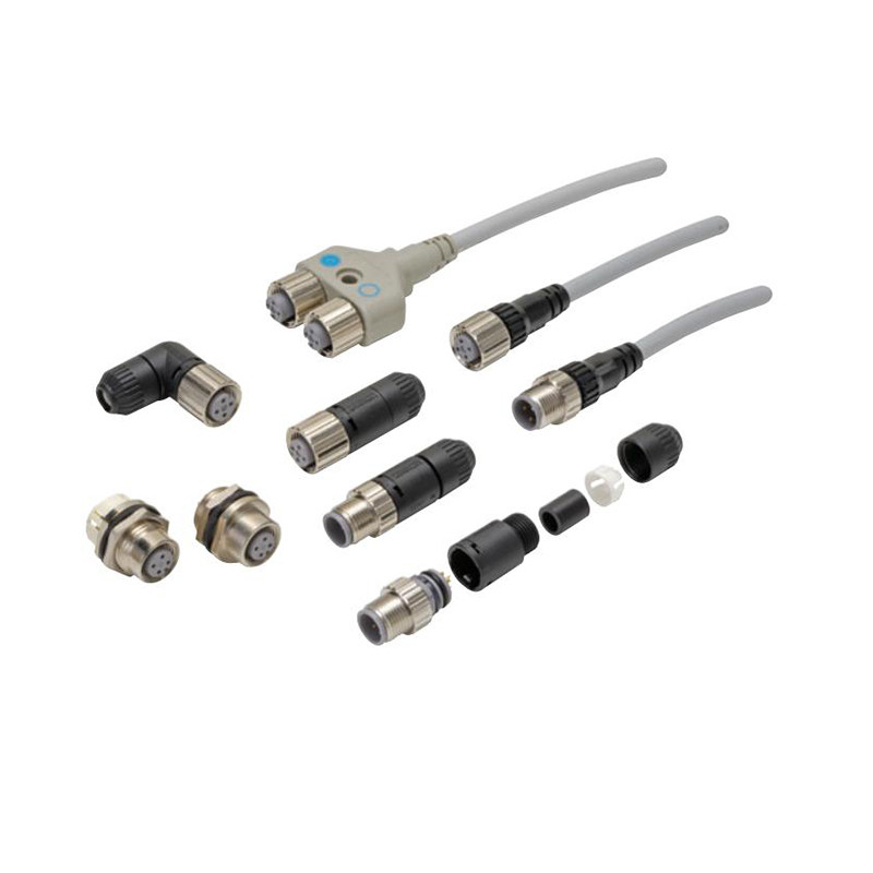 Conector de cable de entrada y salida para conexiones de grado industrial XS2F-D421-D80-F