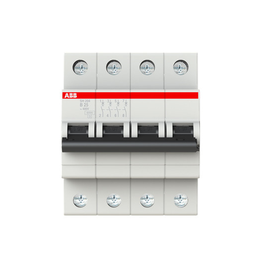 25A BCD Curva MCB SH204-B25 Interruptor de circuito en miniatura 4P con rendimiento de larga duración