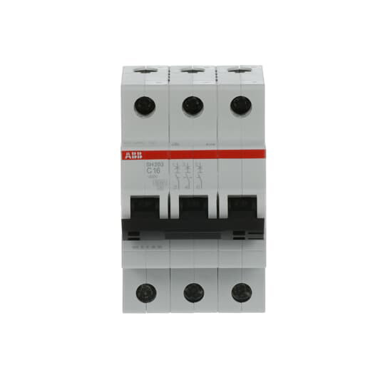 MCB SH203-C16 Interruptor de circuito en miniatura Número de polo 3 16 A Frecuencia nominal Hz 50