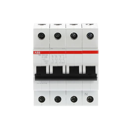 3 NP C 20A Capacidad de rotura MCB SH203-C20NA Rompehielos en miniatura para el sector industrial