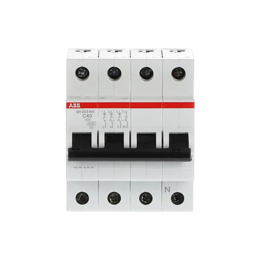 MCB SH203-C40NA Interruptor de circuito en miniatura 3 NP C Frecuencia nominal Hz 50 40A Corriente nominal