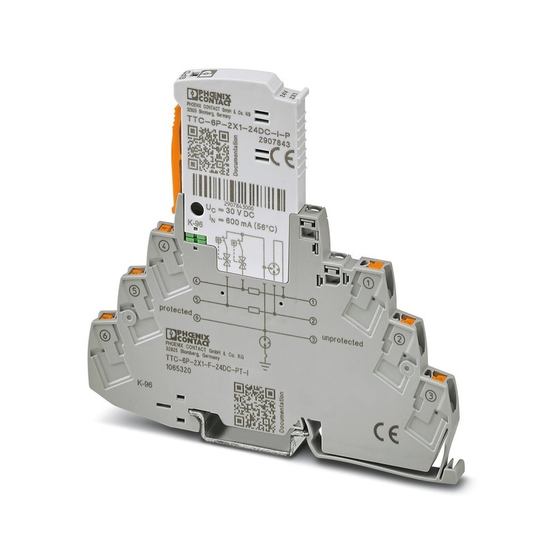 1065320 TTC-6P-2X1-F-24DC-PT-I Protector de corriente de descarga nominal de 4 polos de contacto con Phoenix5