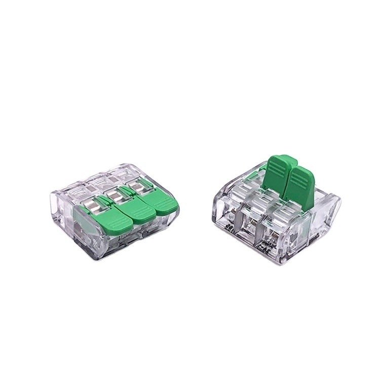 Conector de terminales de alambre rápido de 3 polos con certificación UL CE para cableado eléctrico seguro