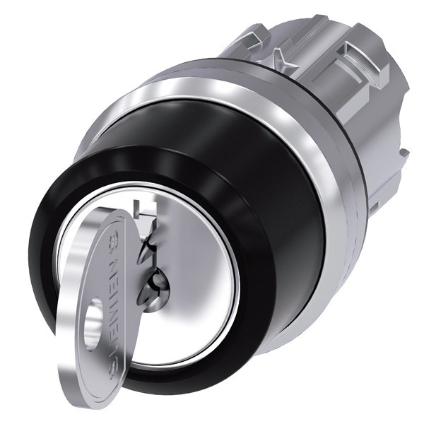 3SU1050-4BM01-0AA0 RONIS Metal Brillante Conmutador de llave con 3 posiciones y 2x45 SIRIUS ACT