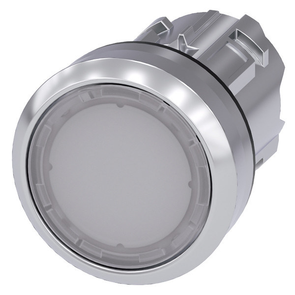3SU1051-0AB60-0AA0 SIRIUS ACT Botón con metal Brillante iluminado Botón plano en blanco