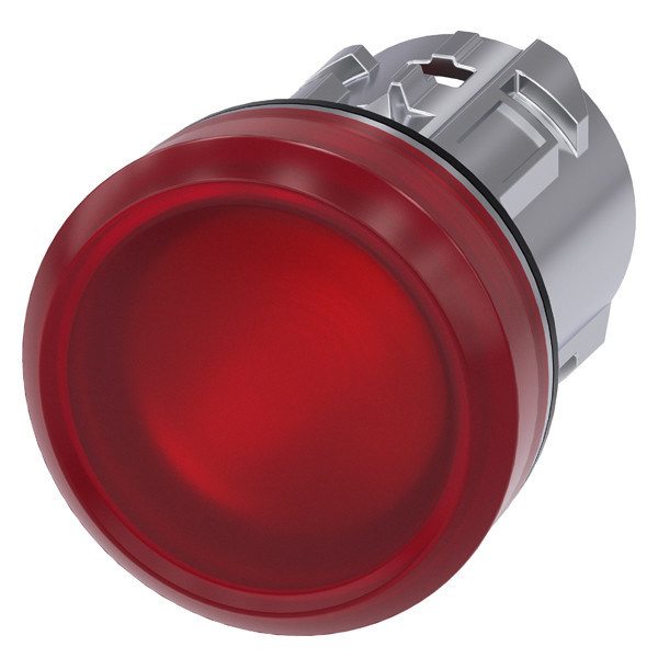 PLC 3SU1051-6AA20-0AA0 Lente lisa y brillante de metal Rojo SIRIUS ACT Luz piloto para el control
