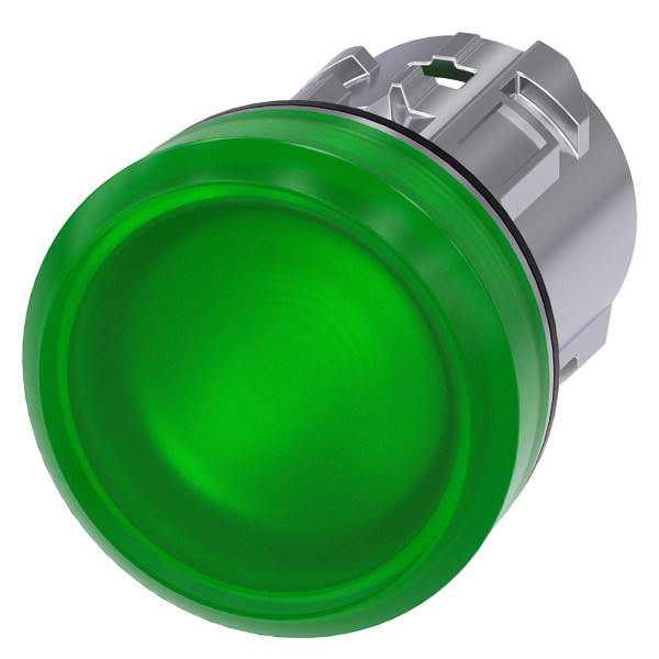 3SU1051-6AA40-0AA0 Lente lisa y brillante de metal verde SIRIUS ACT Luz piloto para el funcionamiento