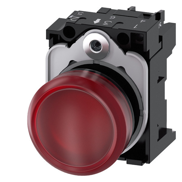 Luz piloto de plástico de 24 V CA/CC para SIRIUS ACT Unidad completa Lente lisa y lente de descarga