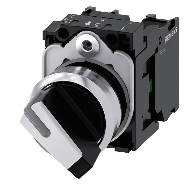 2 posiciones SIRIUS ACT Selector de unidad completo Conmutador de manija corta Metal Brillante Sin iluminación