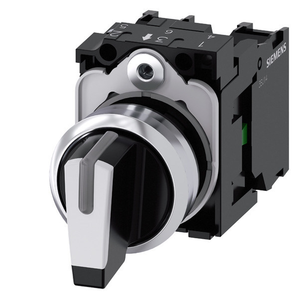 Interruptor de selector brillante metálico de manija corta de posición 3 para la unidad completa SIRIUS ACT