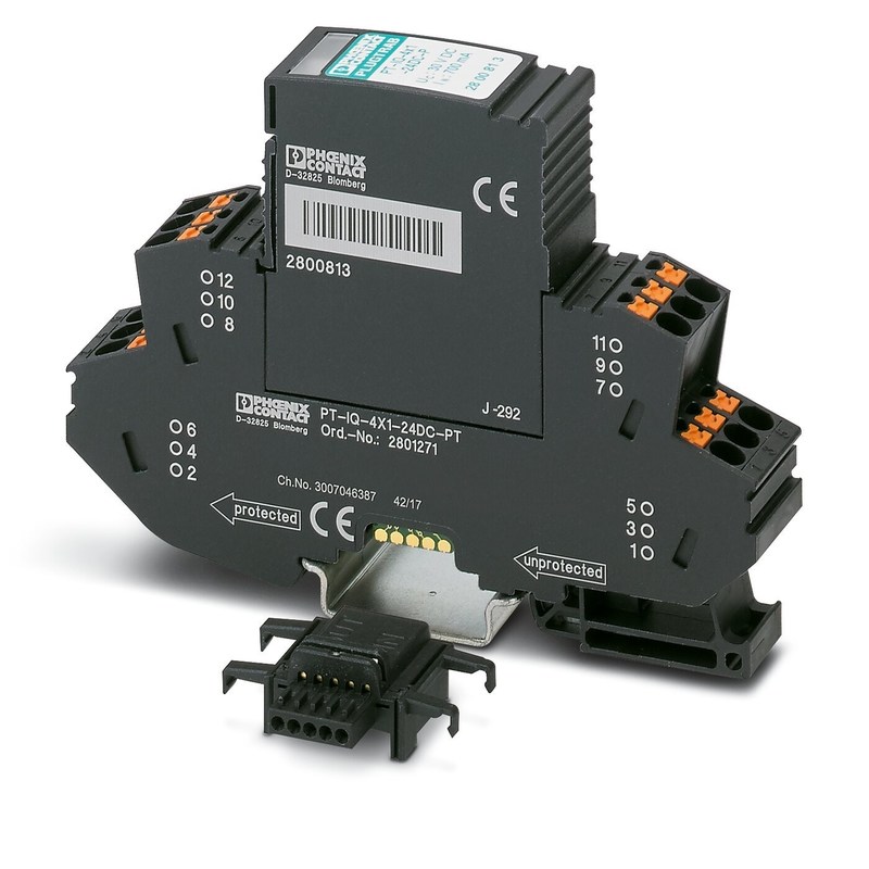 Protector contra sobretensiones PT-IQ-4X1-24DC-PT para sistemas PT
