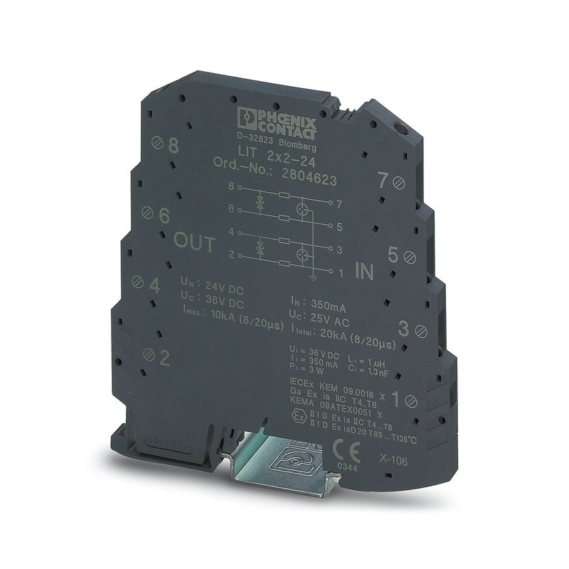1 polo 24V DC LIT 2X2-24 Protector contra sobretensiones Tecnología avanzada para un rendimiento superior
