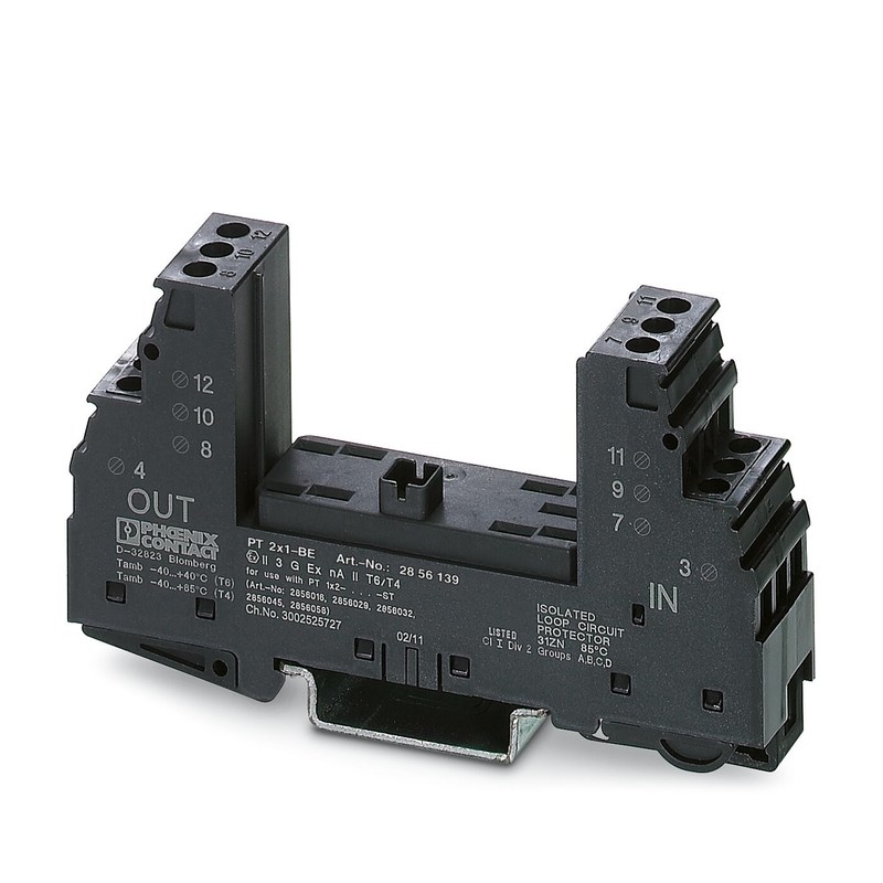 1 Polo 2856139 PT 2X1-BE Base de protección contra sobretensiones Ideal para aplicaciones de CA de 24 V