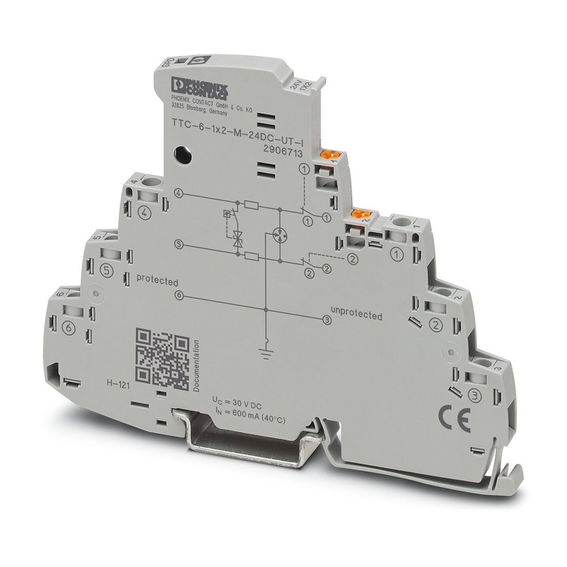 Número de Polos 2 Protector contra sobretensiones TTC-6-1X2-M-24DC-UT-I para tensión nominal de 24 V CC
