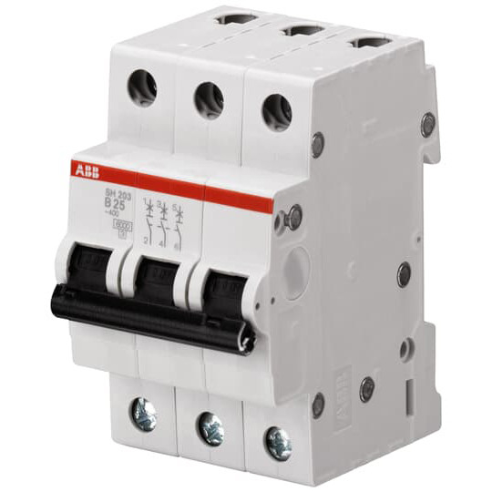 MCB SH203-B63 Interruptor de circuito en miniatura Número de polo 3 B 63A Frecuencia nominal 50 Hz