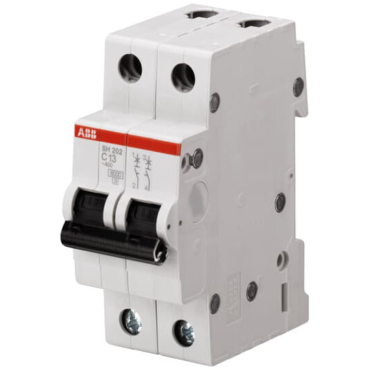 Diseño compacto MCB SH202-D25 Interruptor de circuito en miniatura 2P D Corriente nominal 25A 220V