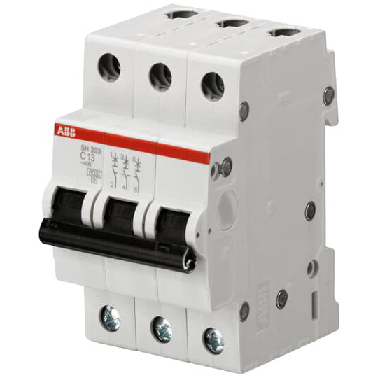 3P D 2A Capacidad de rotura MCB SH203-D2 Rompehielos en miniatura 50Hz Frecuencia nominal