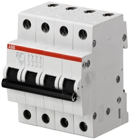 MCB SH204-B13 Interruptor de circuito en miniatura 4P Corriente nominal 13A Frecuencia nominal 50 Hz