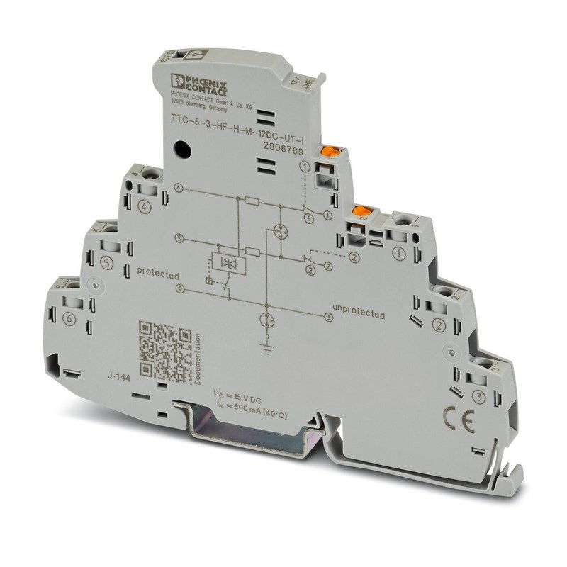 Número de polos 2 TTC-6-3-HF-F-M-12DC-UT-I Protector contra sobretensiones Tensión nominal 24 V CC