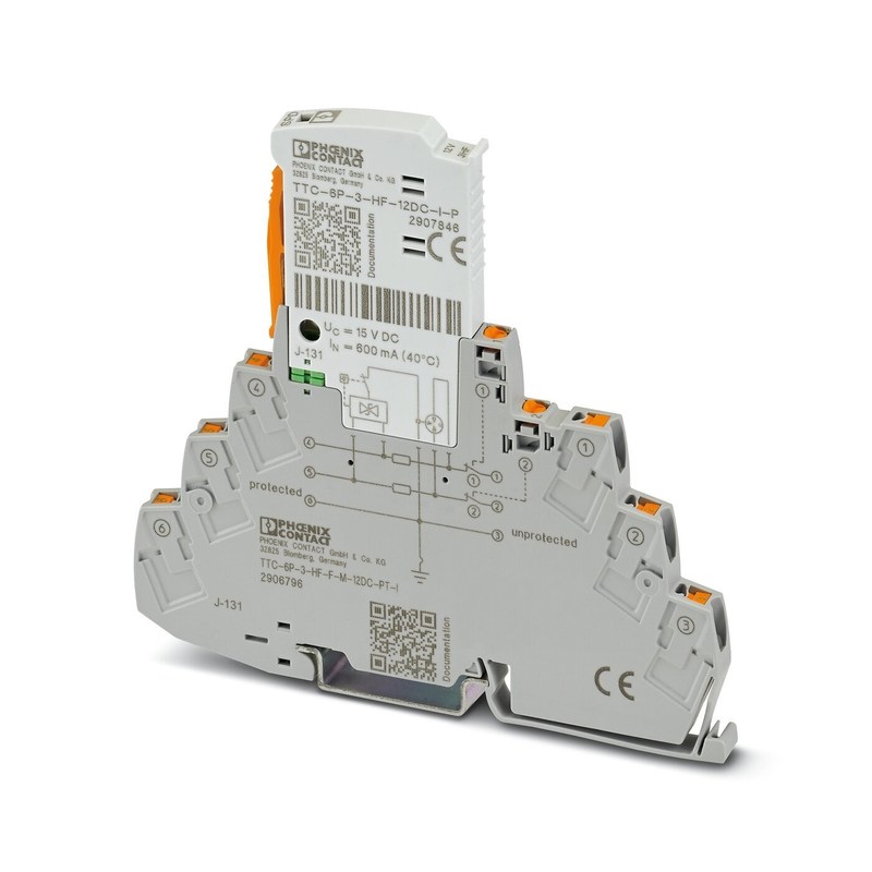 TTC-6P-3-HF-F-M-12DC-PT-I Protector contra sobretensiones de grado industrial 12V de voltaje continuo 2 polos