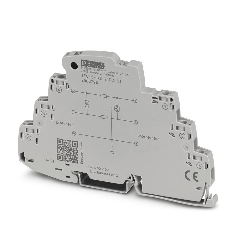 TTC-6-2X1-24DC-UT Protector contra sobretensiones de 2 polos 24V DC Solución de protección contra sobretensiones definitiva