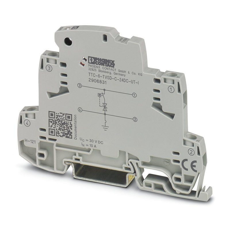 TTC-6-TVSD-C-24DC-UT-I Protector de corrientes de contacto de Phoenix 2 polos de voltaje nominal de 24 V CC