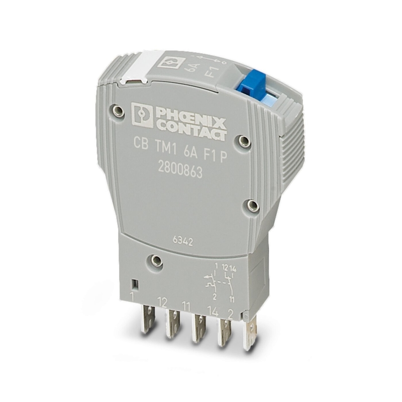 Contacto con Phoenix TM1 6A F1 P Dispositivo térmico magnético Corruptor de circuito 50V CC 5 polos