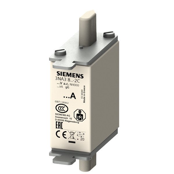PLC de 500 V 3NA3805-2C LV HRC Conexión de fusible con llaves de agarre no aisladas e indicador frontal
