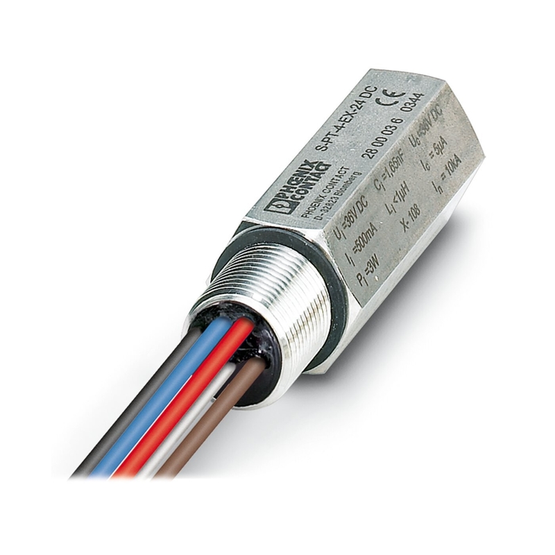 Protector contra sobretensiones de 2 polos con voltaje nominal de 24 V de corriente continua Contacto Phoenix S-PT-2XEX-24DC