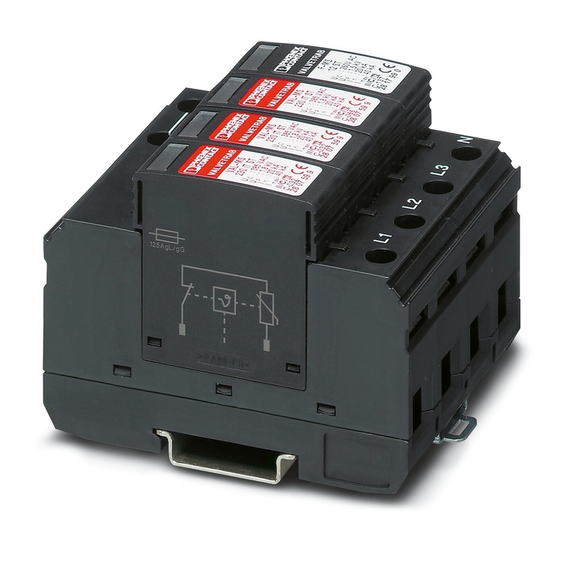 Protector de sobretensiones de 4 polos de corriente alterna de 230 V para VAL-MS 230IT/3 1-FM Industrial por Phoenix Contact