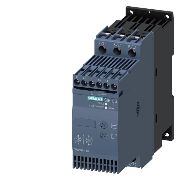 3RW3026-2BB04 Siemens Soft Starter S0 Tamaño de los terminales de tornillo Aumento de la eficiencia del bypass