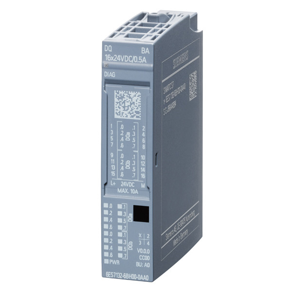 Modulo de salida digital SIMATIC ET 200SP DQ 16x 24VDC/0 5A para Siemens 6ES7132-6BH00-0AA0